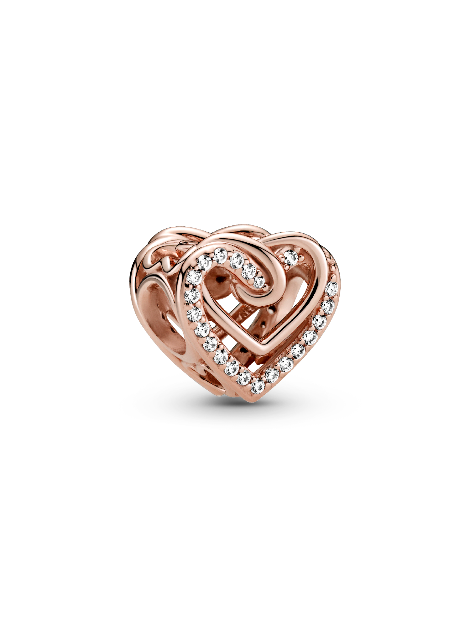 Sparkling Entwined Hearts Charm