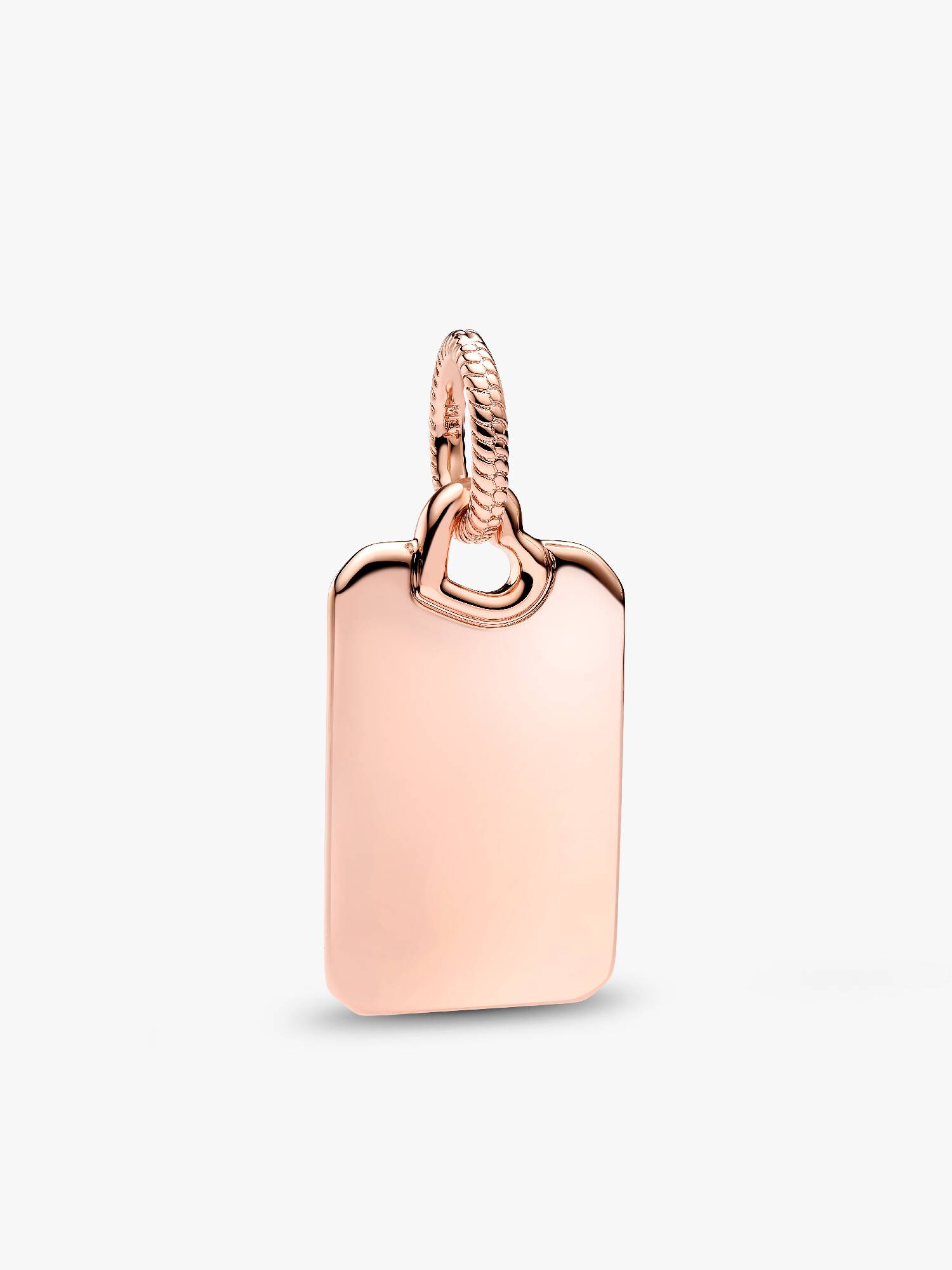 Engravable rectangle 14k rose gold-plated pendant