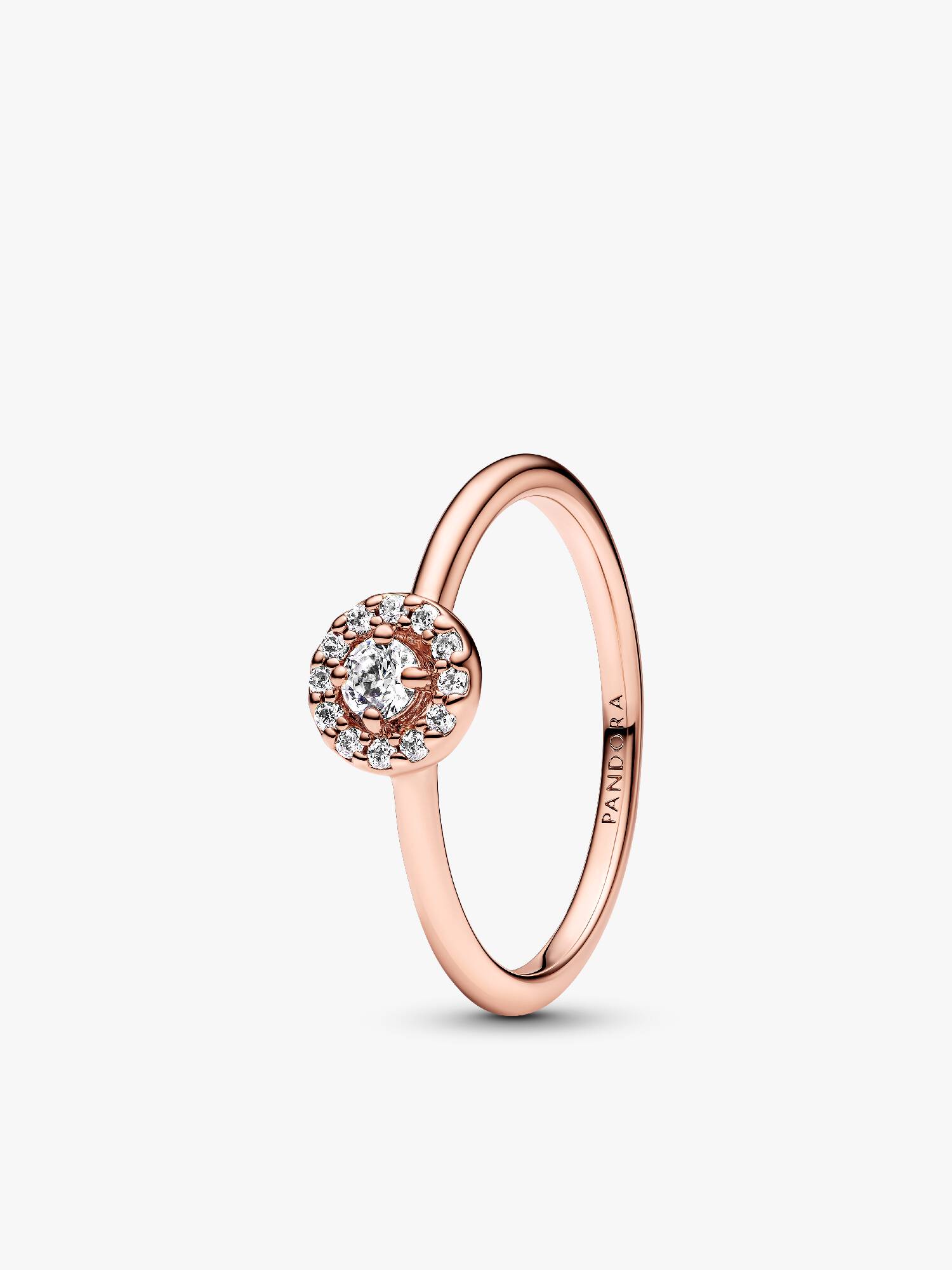 14k rose gold-plated ring with clear cubic zirconia