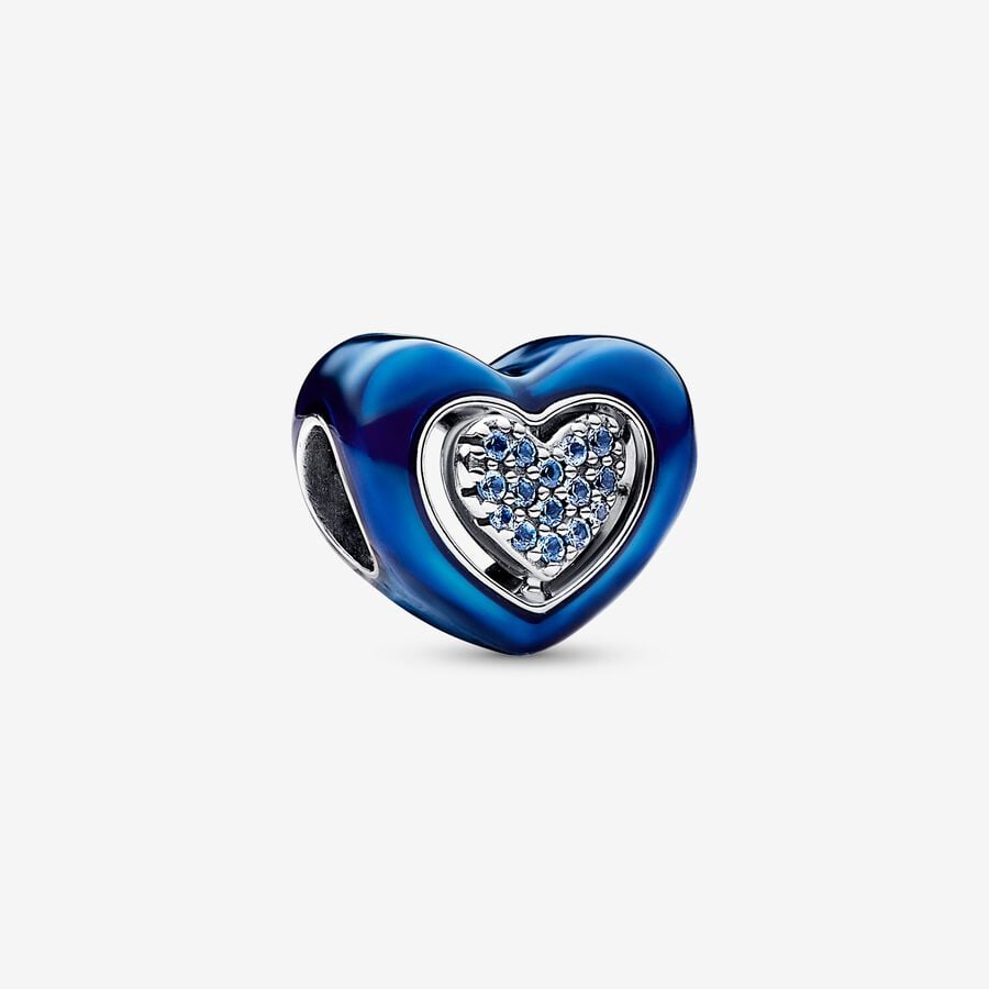 Blue Spinnable Heart Charm image number 0