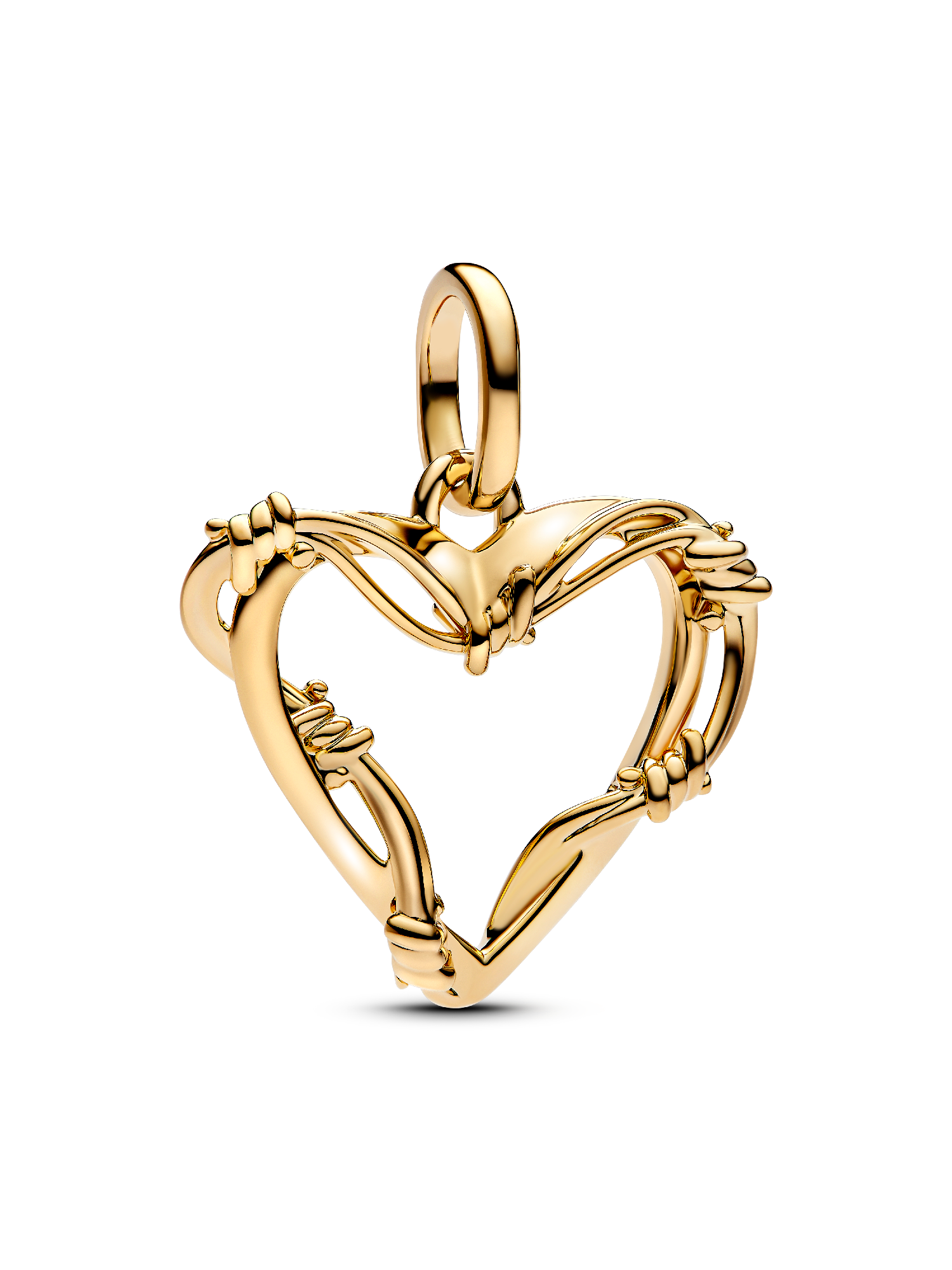Wire Heart Dangle Charm | Gold plated | Pandora AU