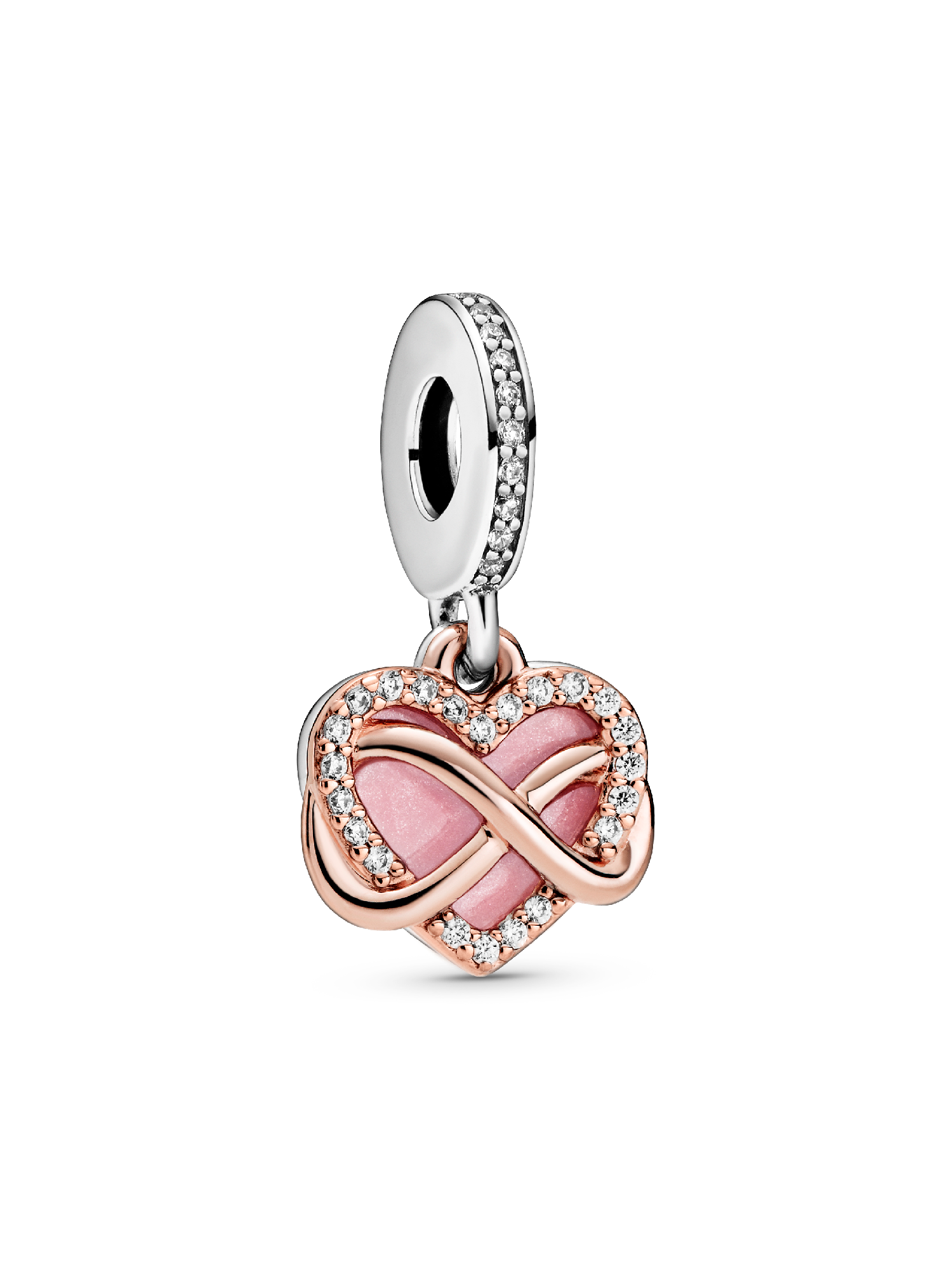 Sparkling Infinity Heart Dangle Charm