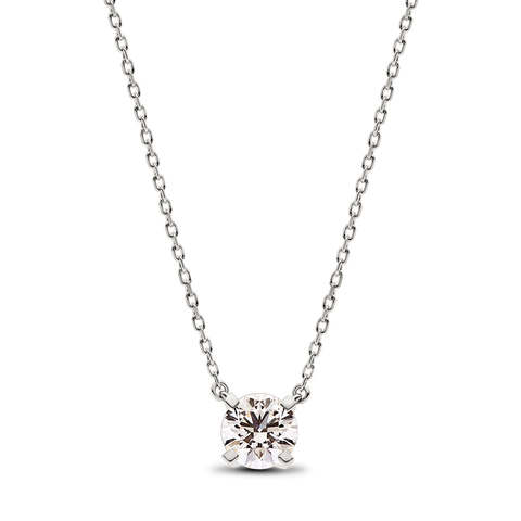 Pandora Era 14k White Gold Lab-grown Diamond Pendant Necklace