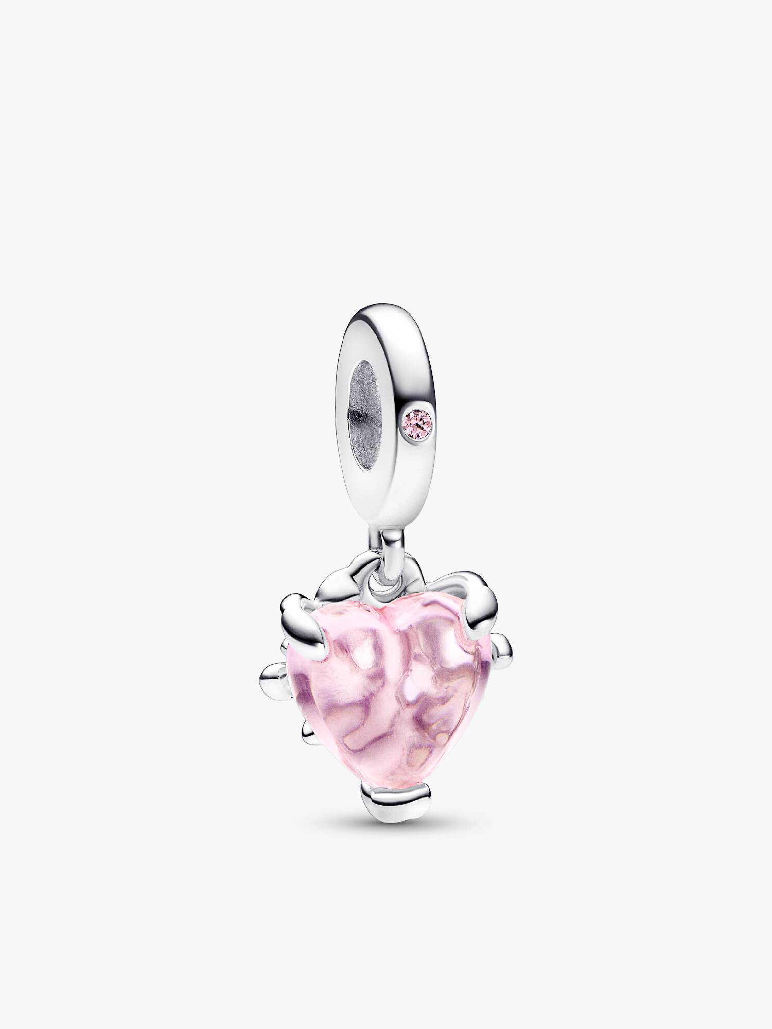 Pink Family Tree & Heart Dangle Charm