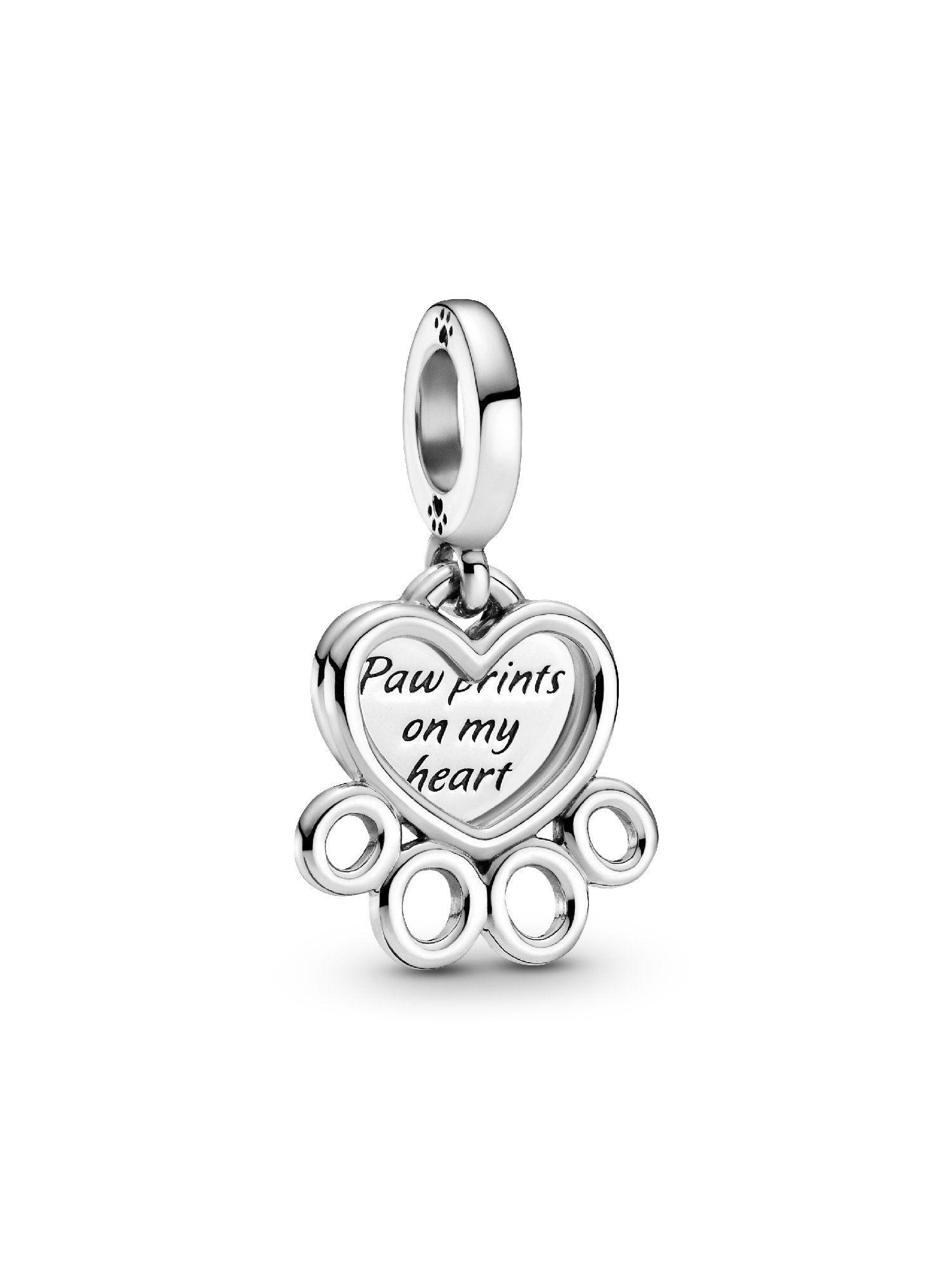 Hearts & Paw Print Dangle Charm
