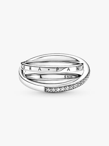 Crossover Pav Triple Band Ring Sterling Silver Pandora AU crossover-pav-triple-band-ring-sterling-silver-pandora-au