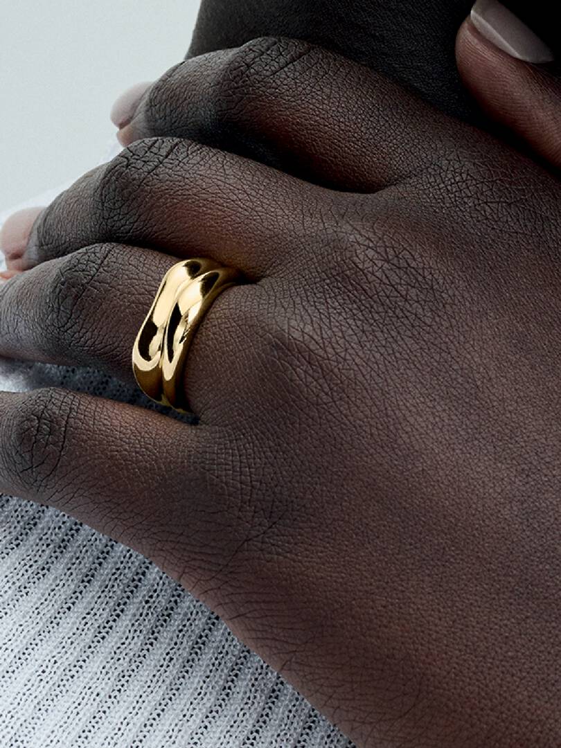 Panroda Rings Organically Shaped Stacking Rings | Gold plated | Pandora AU