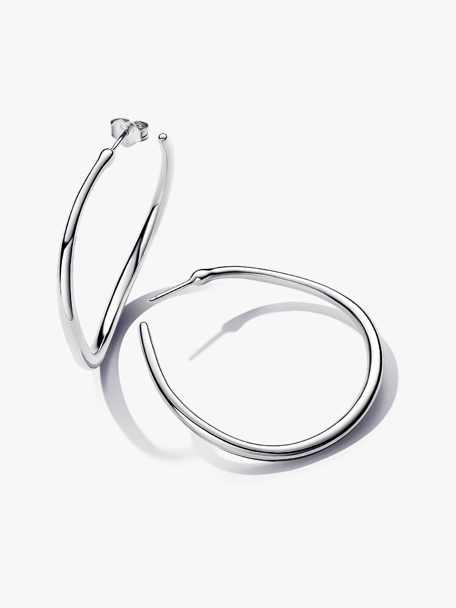 Organically Shaped 42 mm Open Hoop Earrings