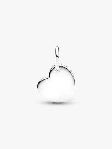 June Engravable Heart White Stone Dangle Charm