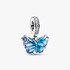 Blue Murano Glass Butterfly Dangle Charm Blue Murano Glass Butterfly Dangle Charm