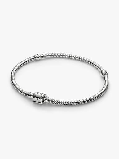 Pandora Moments Mini Barrel Clasp Snake Chain Bracelet
