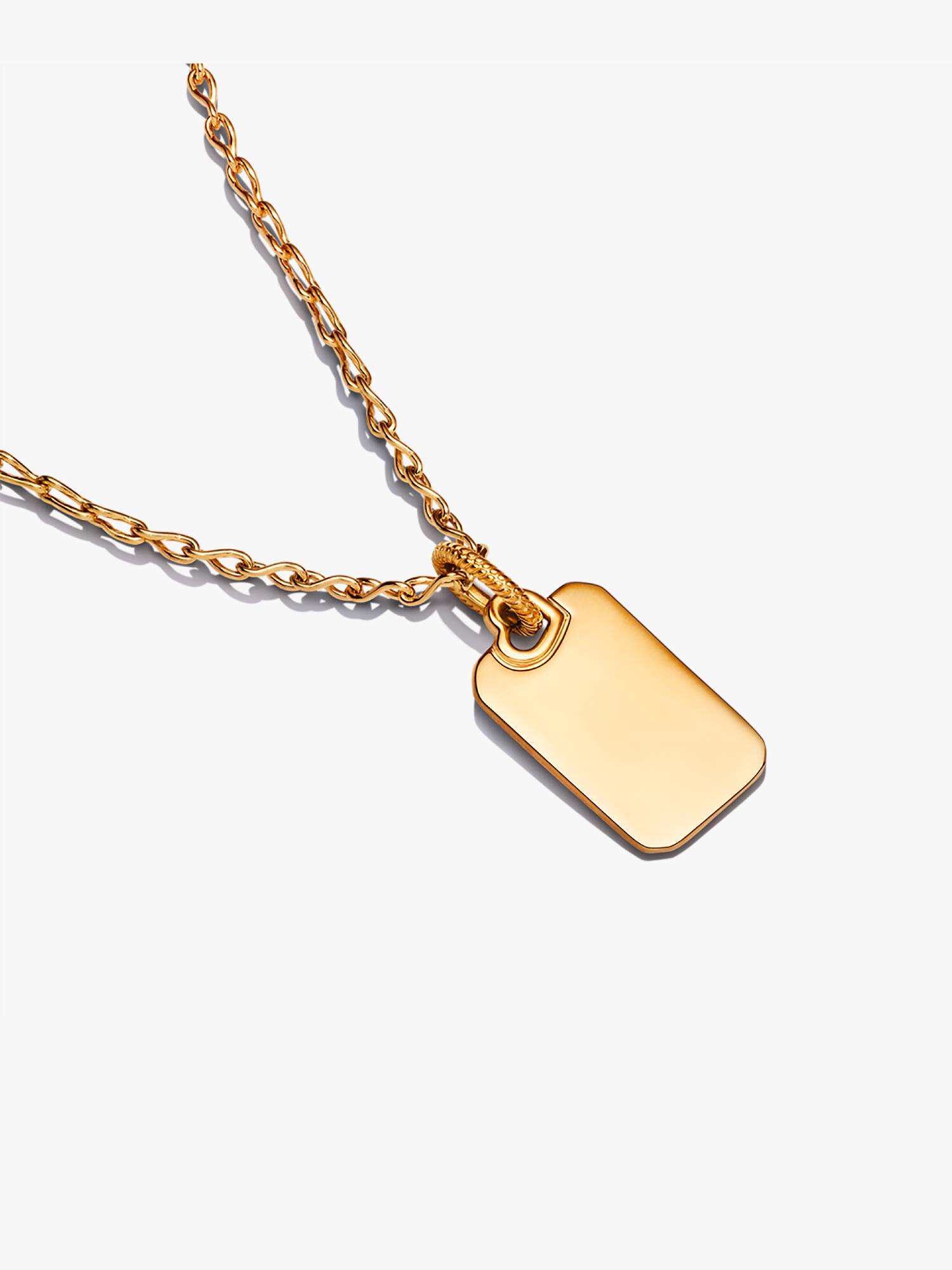 Engravable Rectangle Tag Pendant Necklace Set