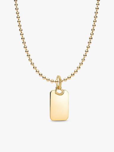 Engravable Rectangle Dog Tag Necklace