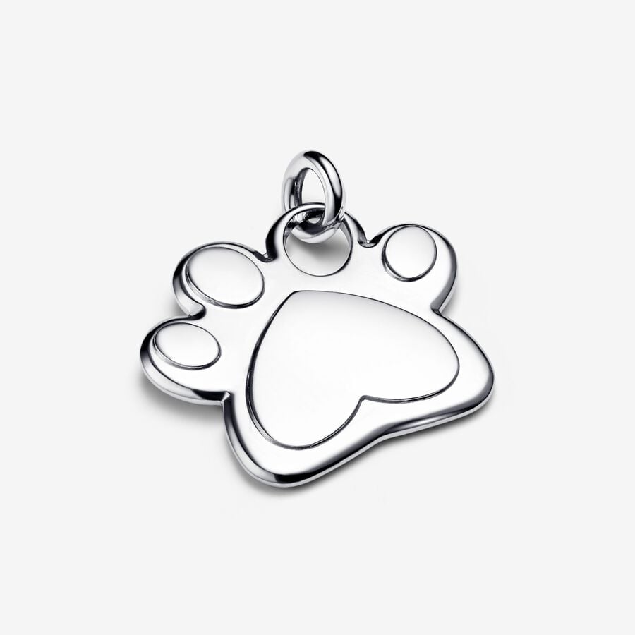 Engravable Paw Pet Collar Tag image number 0