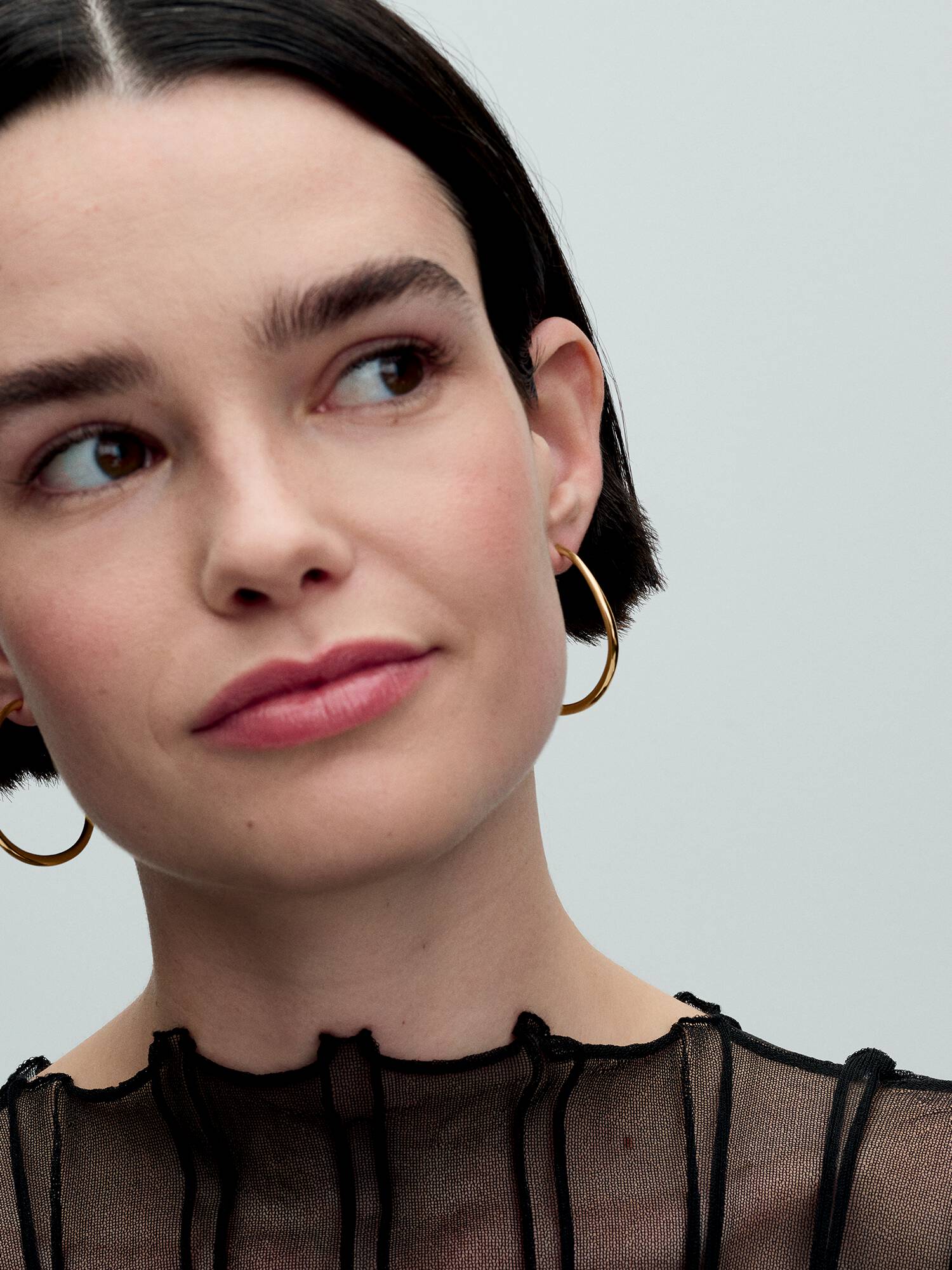 Organically Shaped 42 mm Open Hoop Earrings