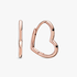 Asymmetric Rose Gold Plated Heart Hoop Earrings Asymmetric Rose Gold Plated Heart Hoop Earrings