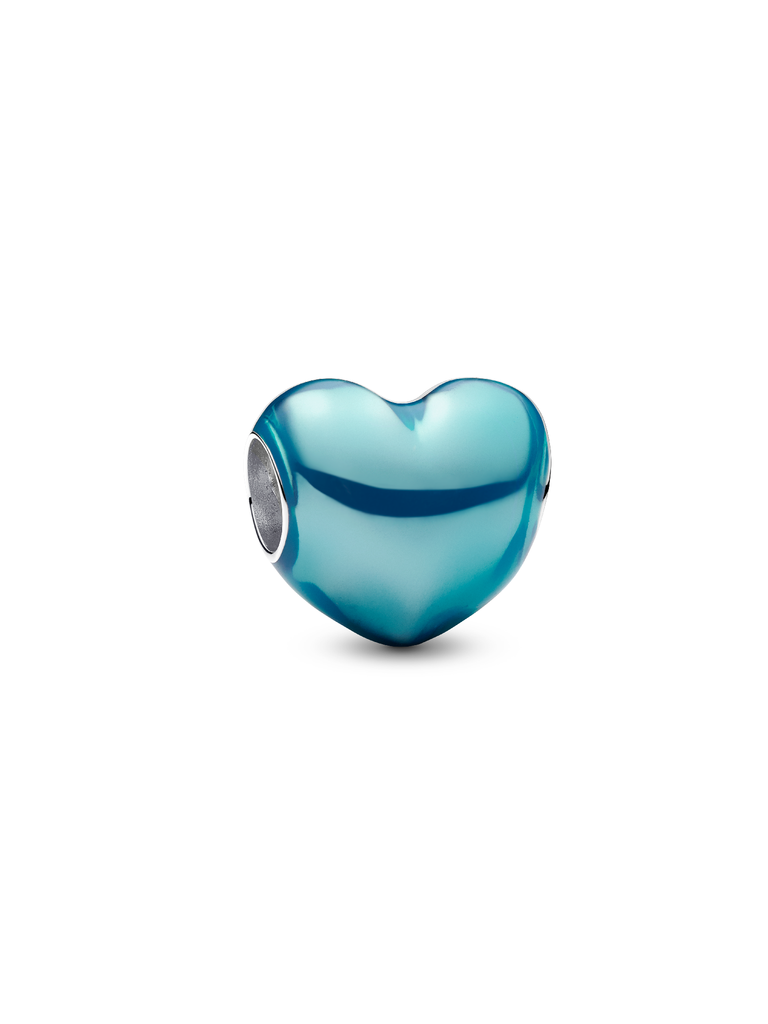 Metallic Sky Blue Heart Charm