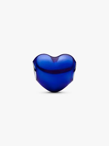 Metallic Blue Heart Charm