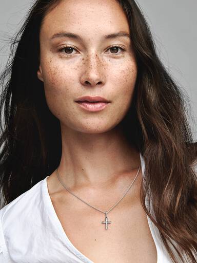 Sparkling Sterling Silver Cross Pendant