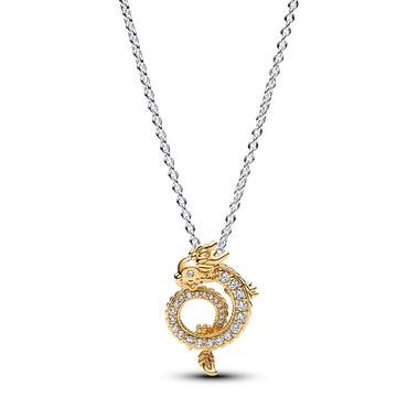 Two-tone Chinese Year of the Dragon Collier Necklace