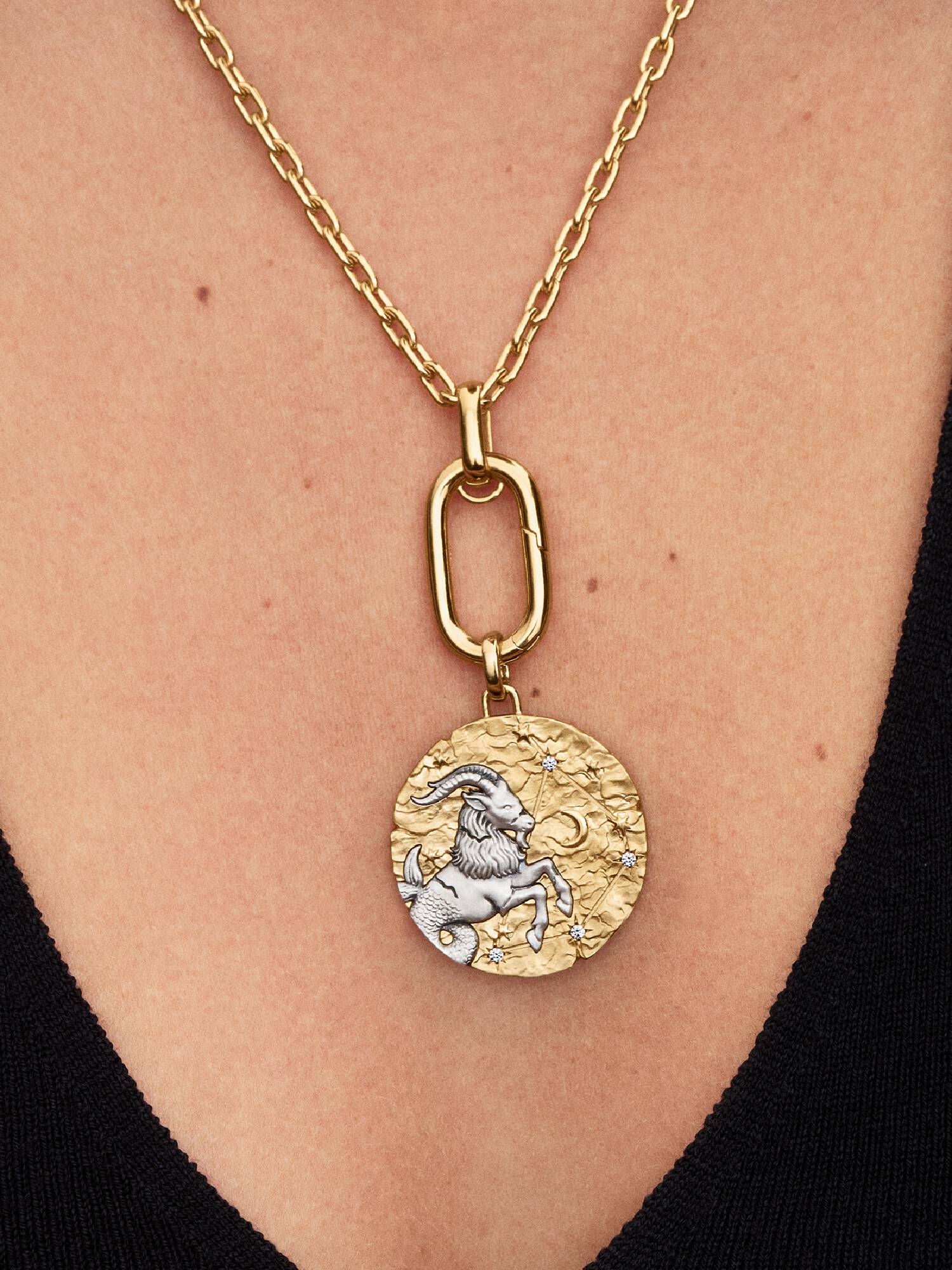 Capricorn Zodiac Oversized Talisman Charm