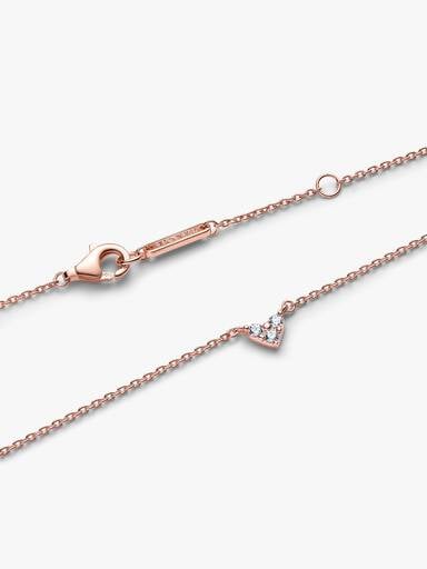 Heart 14k rose gold-plated collier with clear cubic zirconia