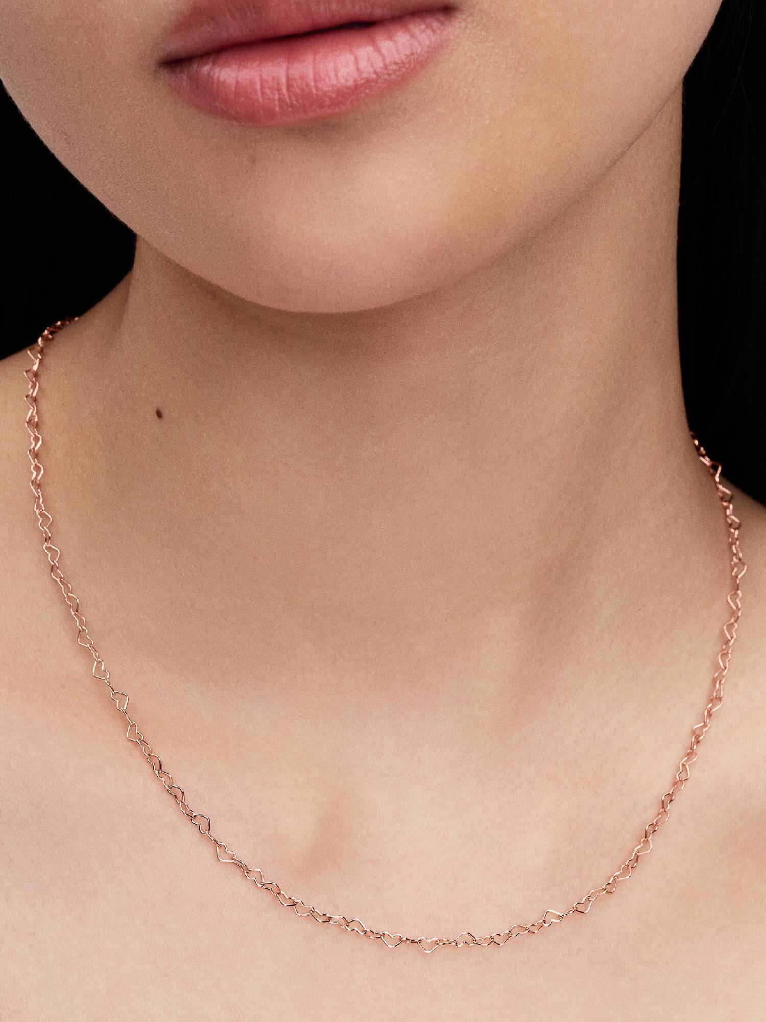 Heart 14k rose gold-plated collier