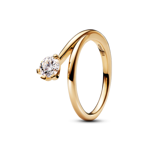 Pandora Nova 14k Gold Lab-grown Diamond Asymmetric Ring