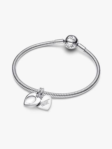 Engravable Heart Magnifying Glass Double Dangle Charm