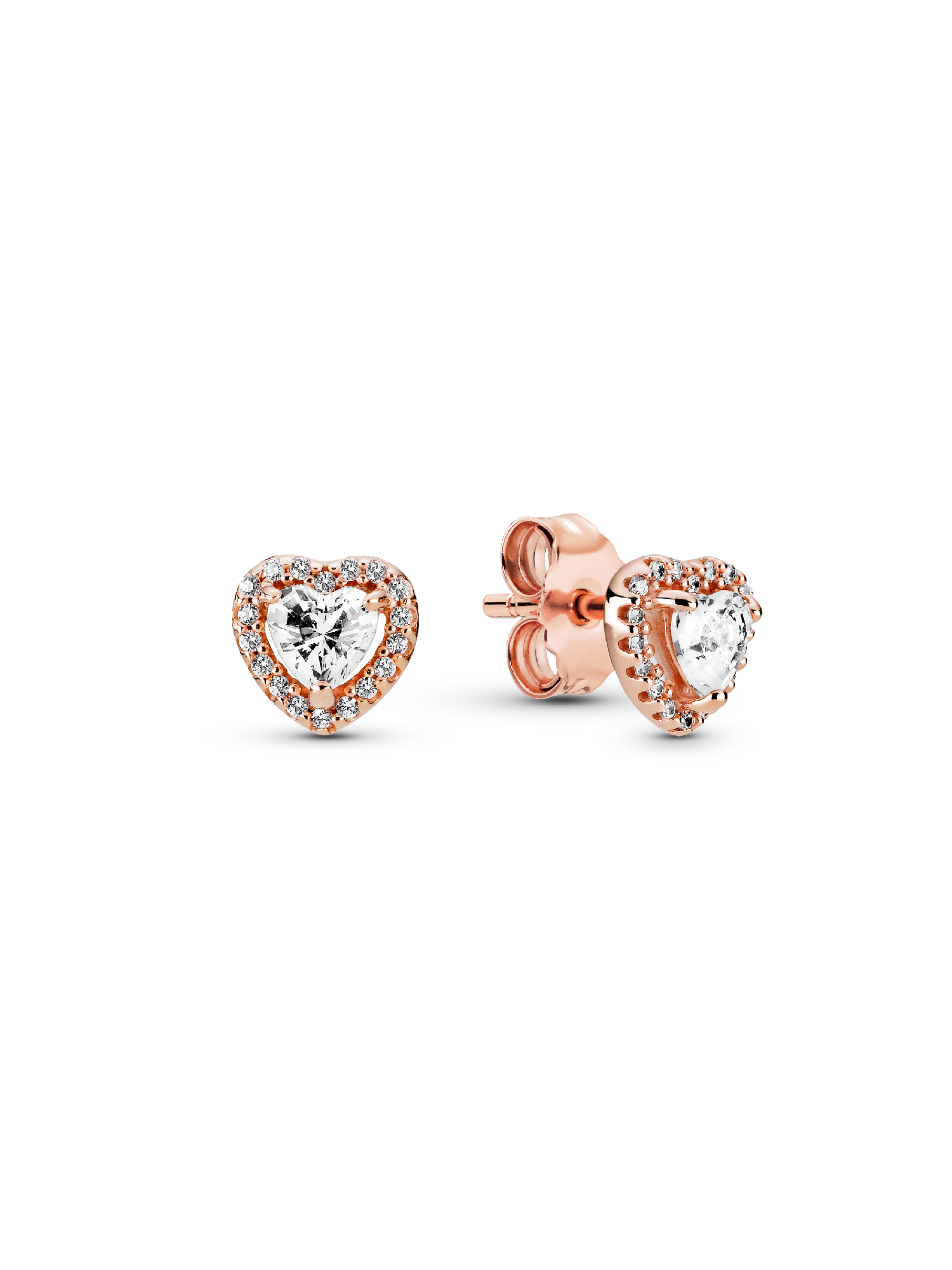 Sparkling Elevated Heart Stud Earrings