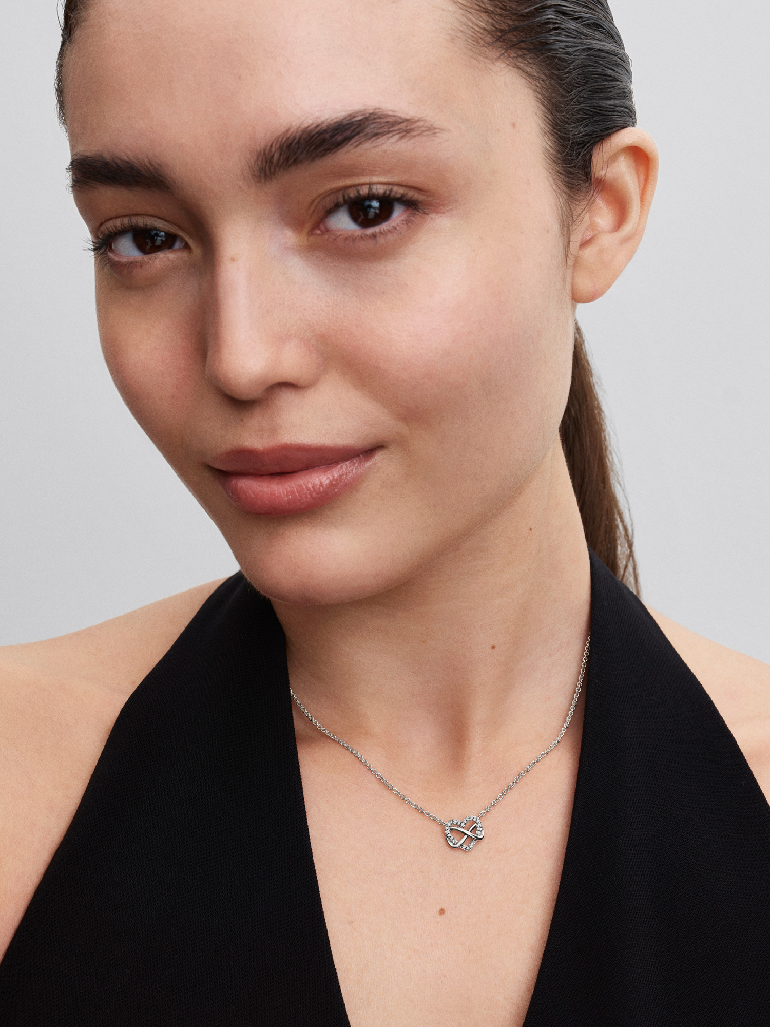 Infinity Pandora Interlocking Heart Necklace Sparkling Infinity 