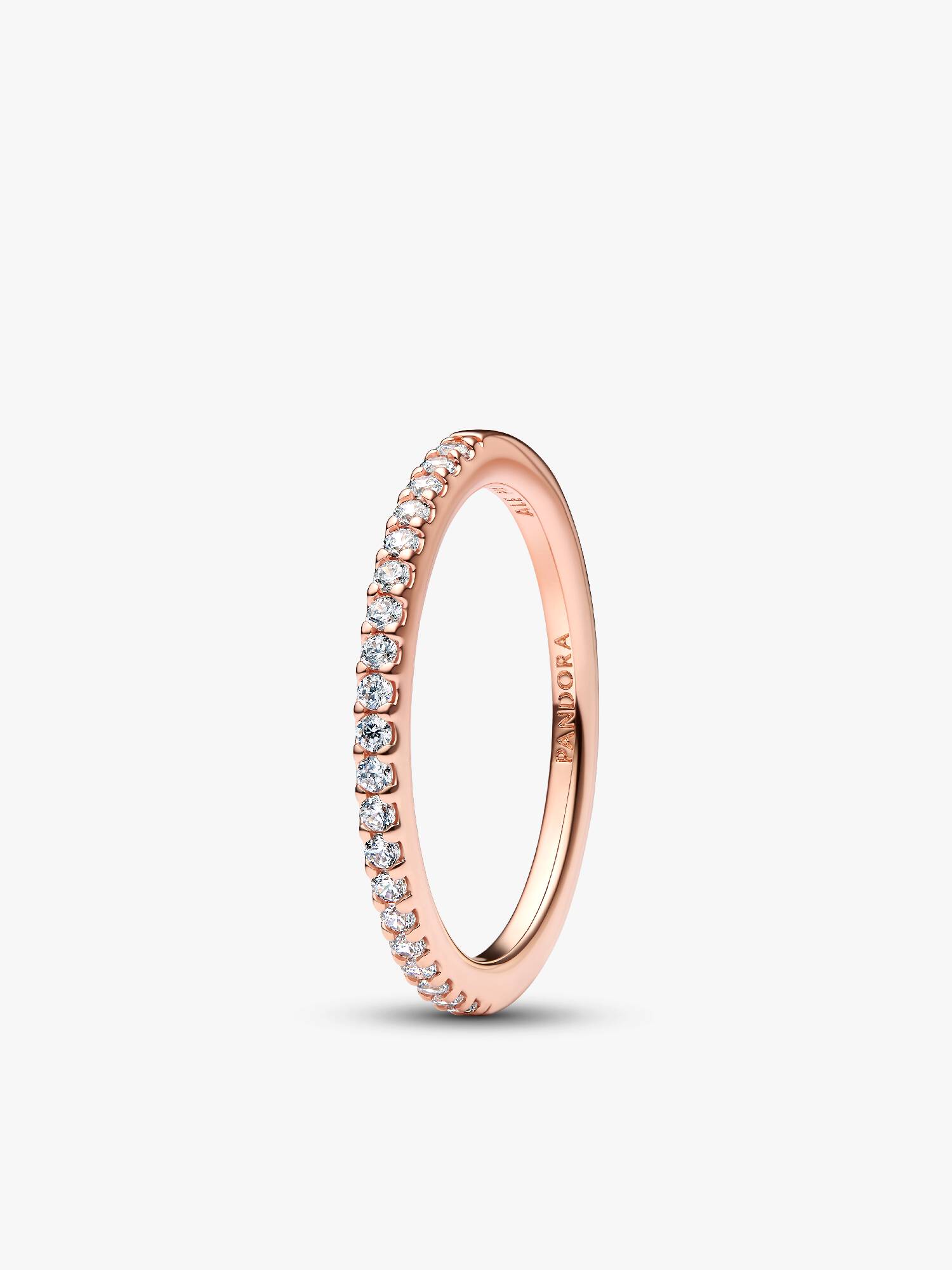 14k rose gold-plated ring with clear cubic zirconia