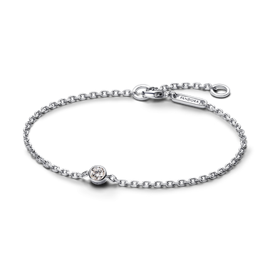 Pandora Era Bezel Sterling Silver Lab-grown Diamond Chain Bracelet