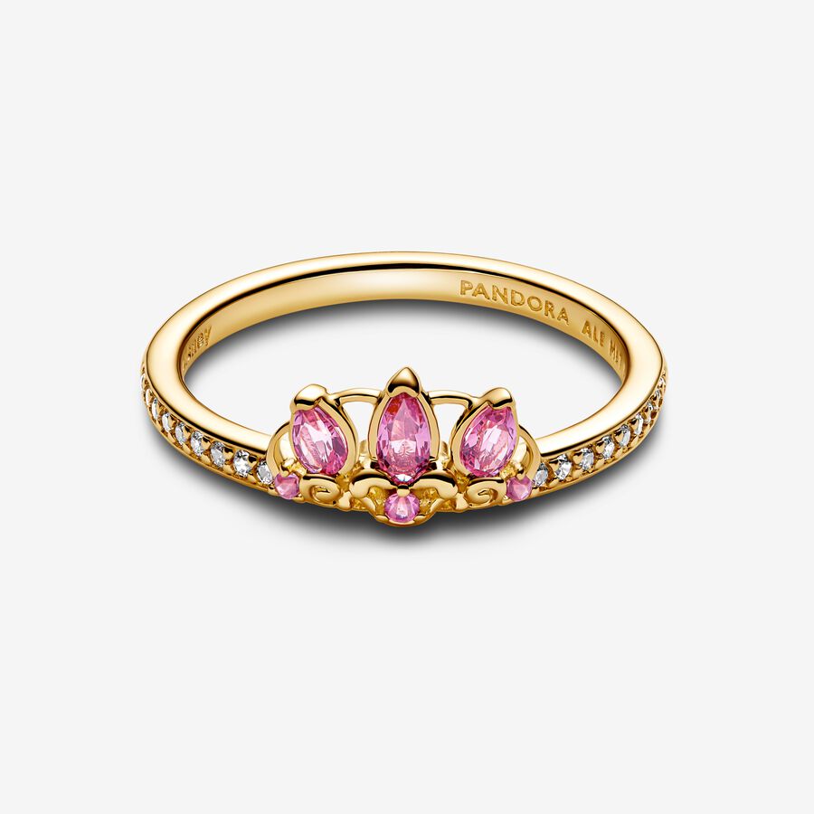 Red Disney Rings Disney Princess Rapunzel Tiara Ring | Gold plated | Pandora AU