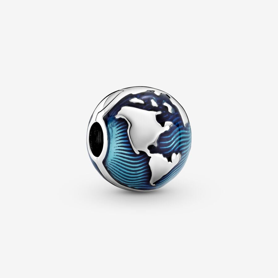 Blue Globe Clip Charm image number 0
