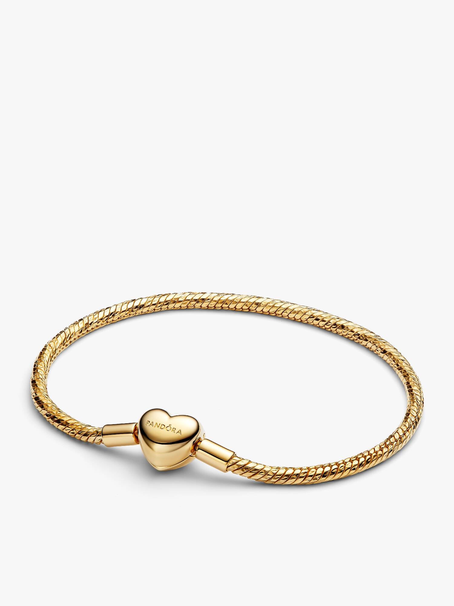 Heart Clasp Faceted Snake Chain Bracelet