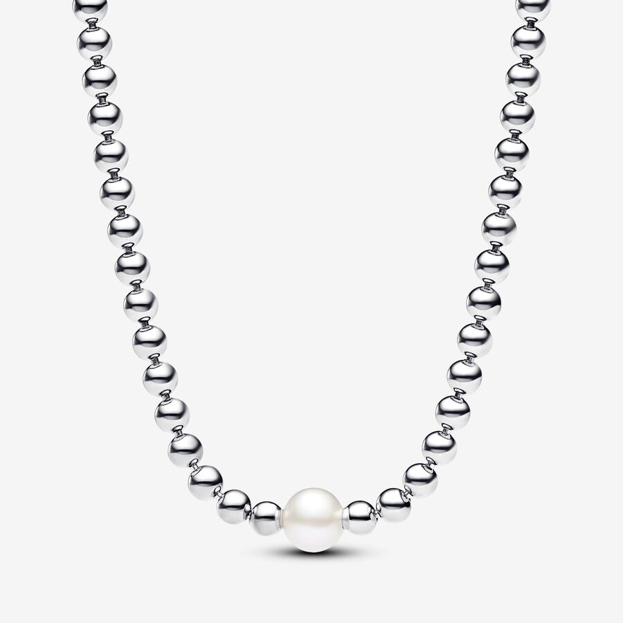 Treated Freshwater Cultured Pearl & Beads Collier Necklace image number 0