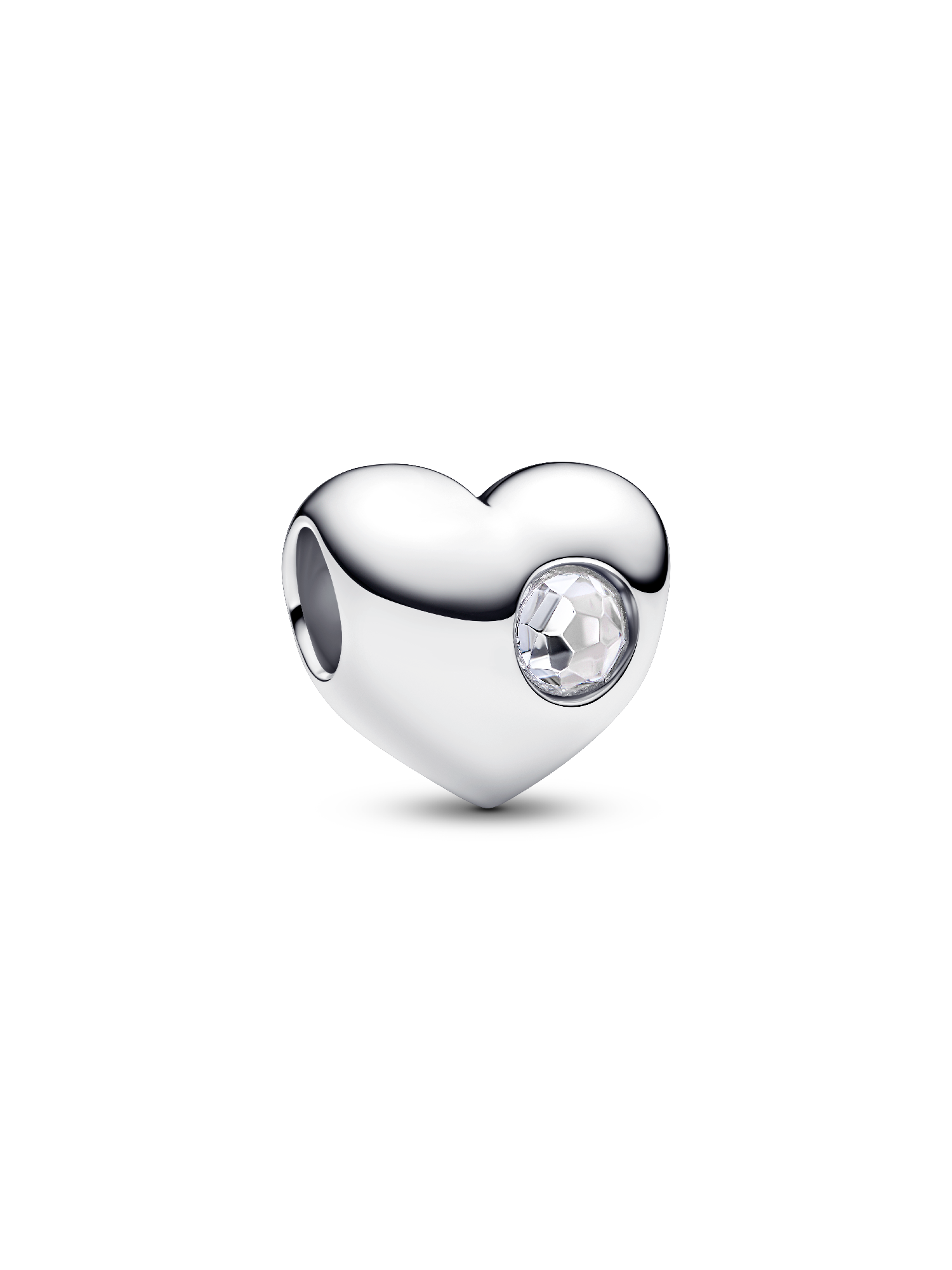 Engravable April Crystal Birthstone Heart Charm