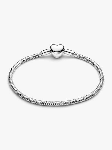 Heart Clasp Faceted Snake Chain Bracelet
