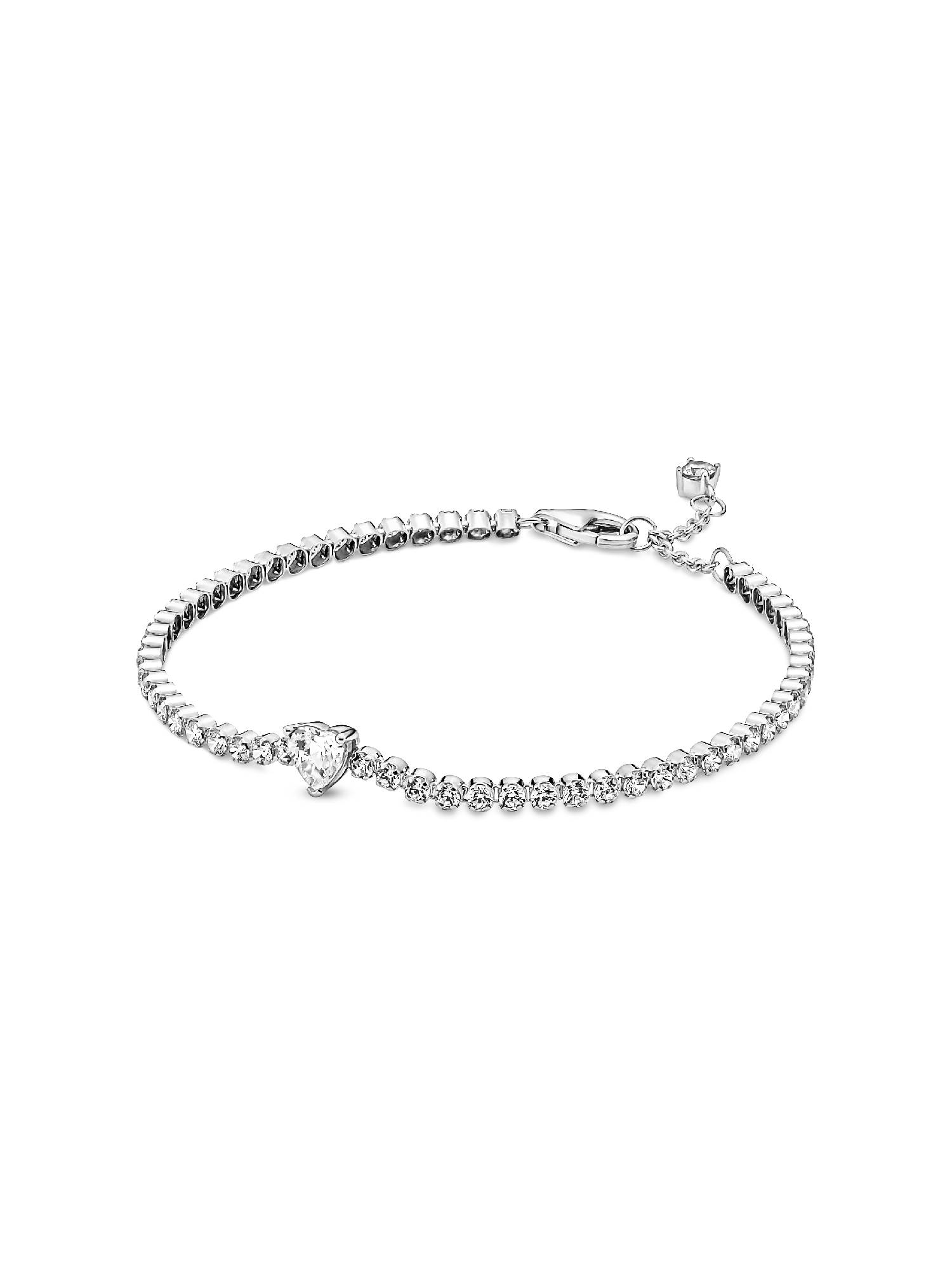 Sparkling Heart Tennis Bracelet | Sterling silver | Pandora AU