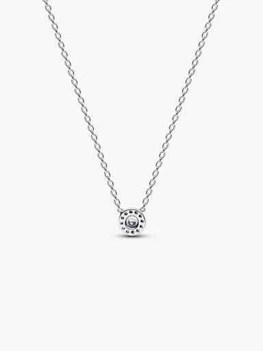 Round Pavé Halo Collier Necklace