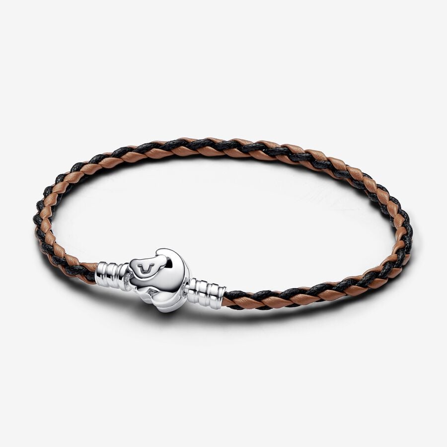 Disney The Lion King Clasp Pandora Moments Braided Leather Bracelet image number 0