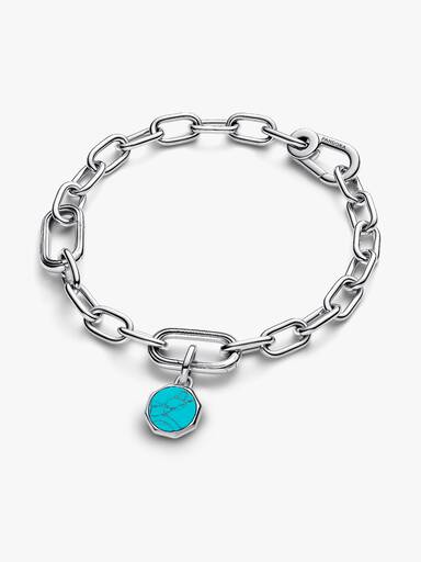 Turquoise-coloured Engravable Mini Medallion Charm