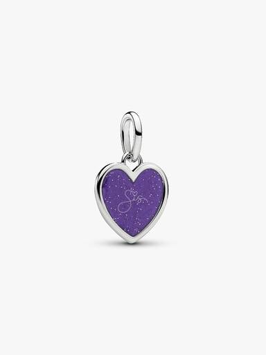 Engravable Purple Heart Dangle Charm