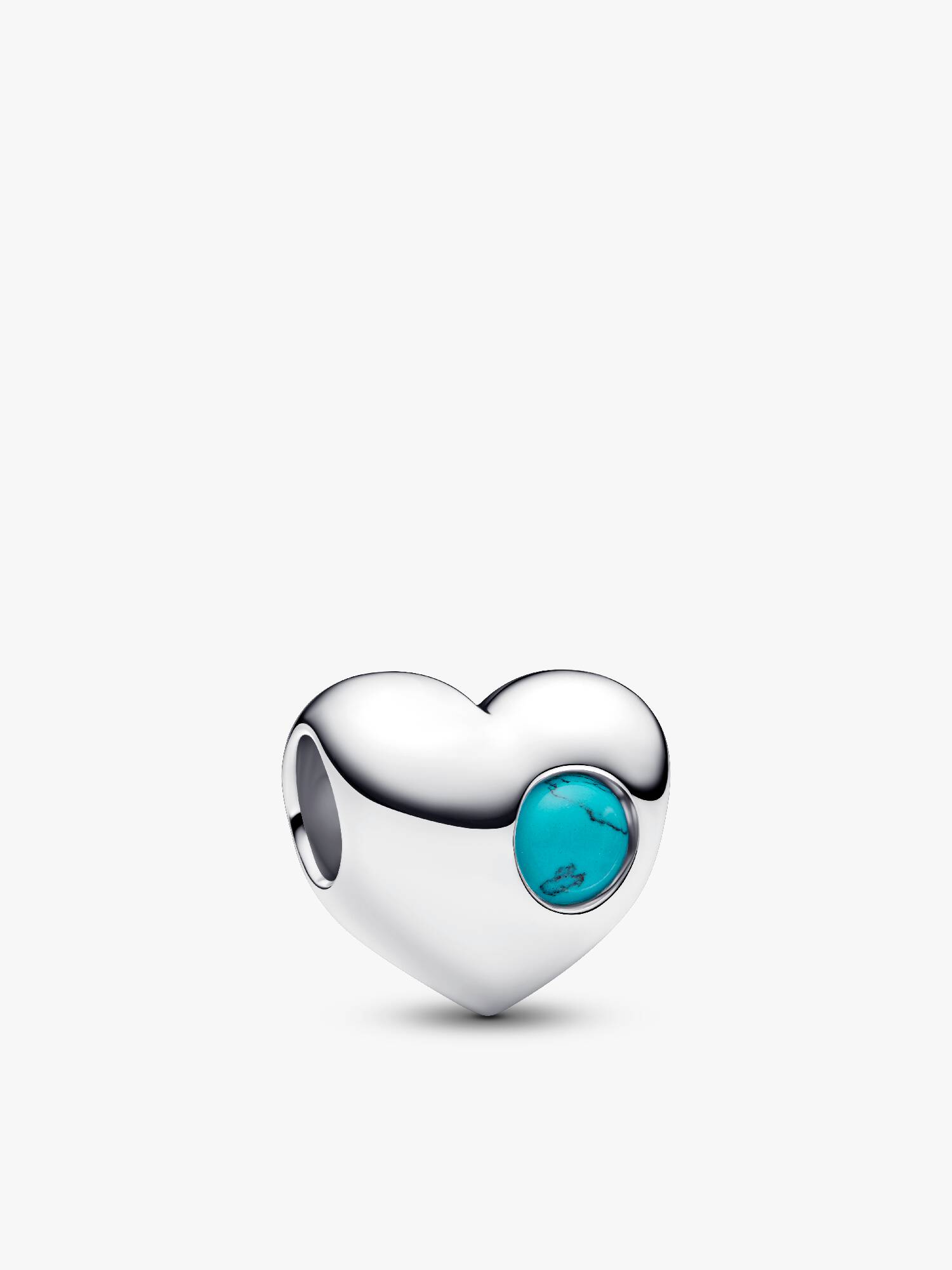 Engravable December Turquoise Blue Stone Heart Charm