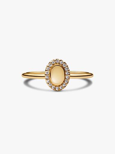 Engravable Oval Halo Ring