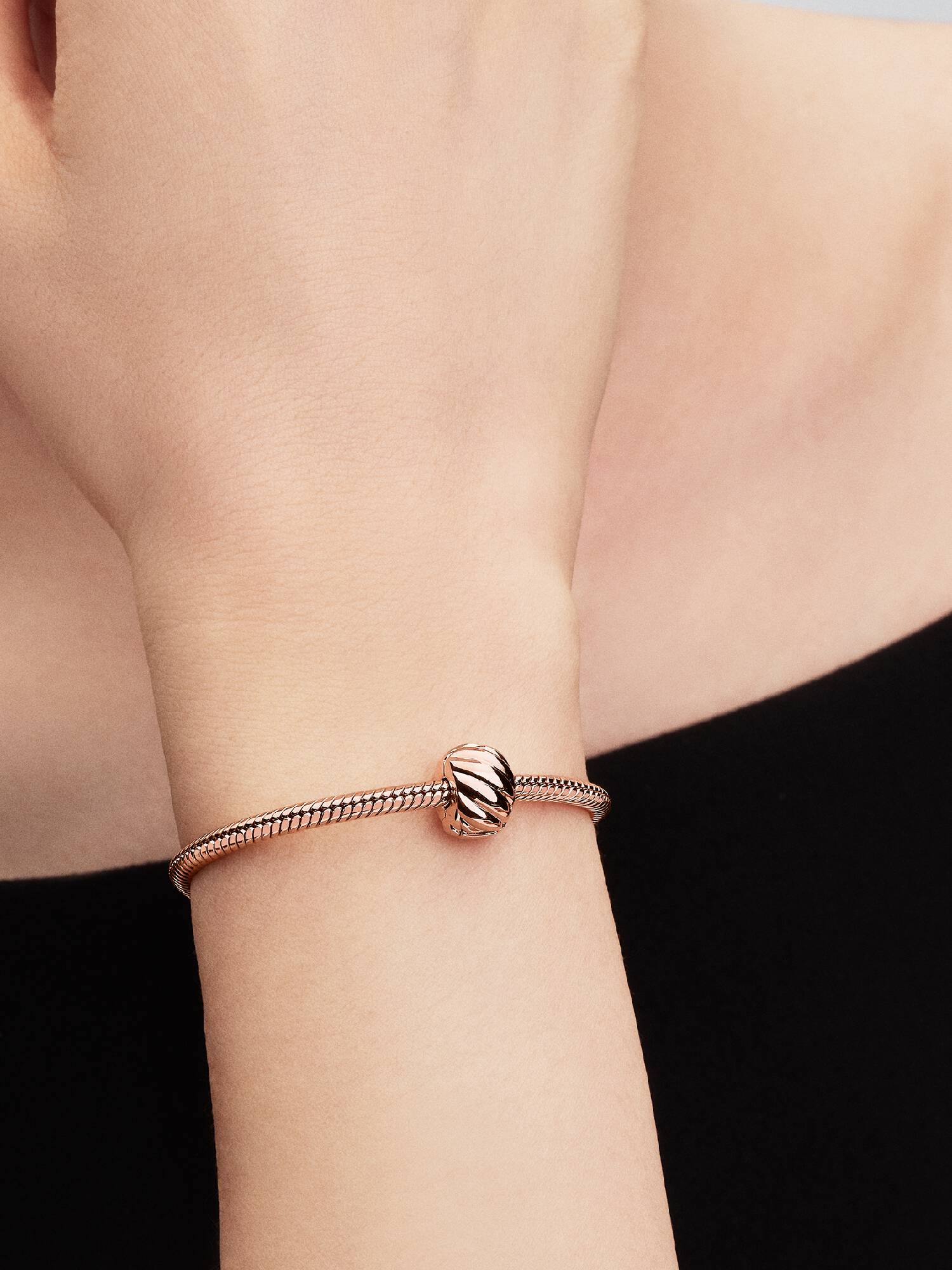 Abstract 14k rose gold-plated clip