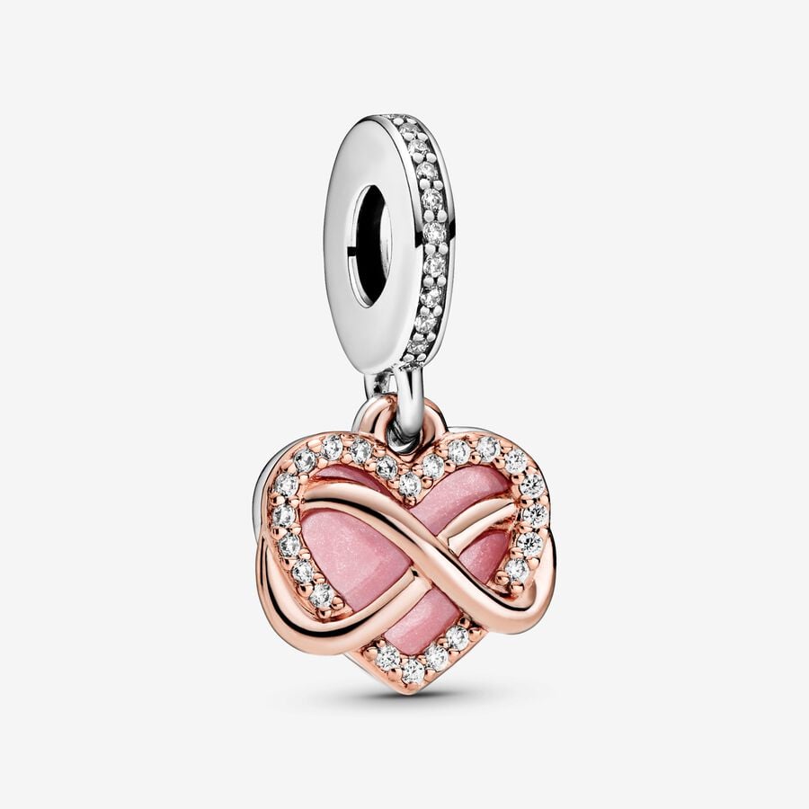 Sparkling Infinity Heart Dangle Charm image number 0