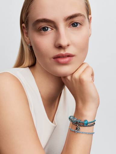 Ice Blue Stone Spacer Charm