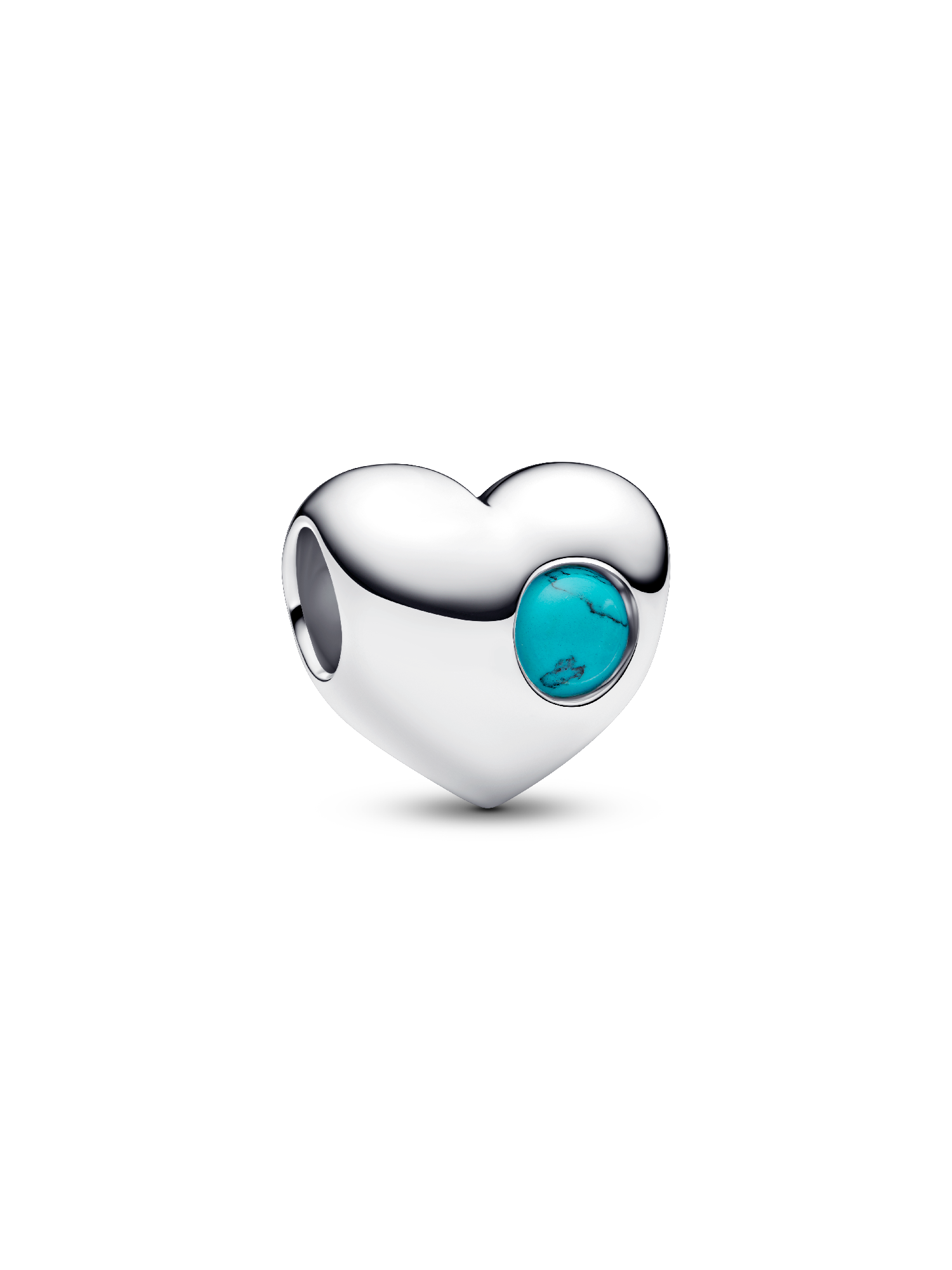 Engravable December Turquoise Blue Stone Heart Charm